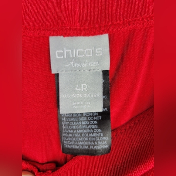 Chicos Travelers Womens Size 4R US 20/22R No Tummy Pant Stilleto Pants‎ Red - Picture 2 of 6
